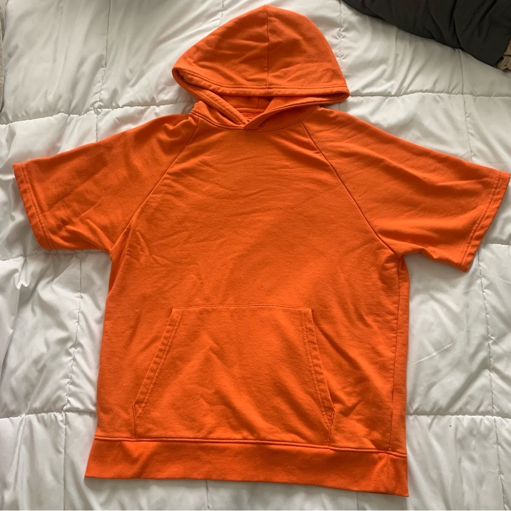Orange short sleeve hoodie